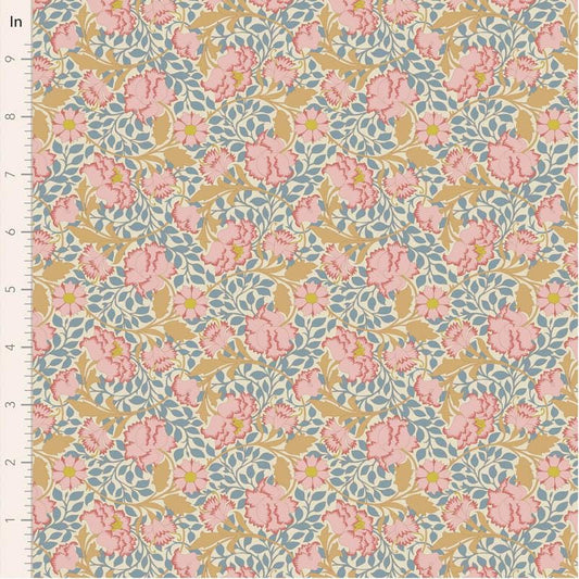 Songbird Collection- Flora- Tilda- 100654-Blue- Cotton Quilting Fabric- Lane to Grace