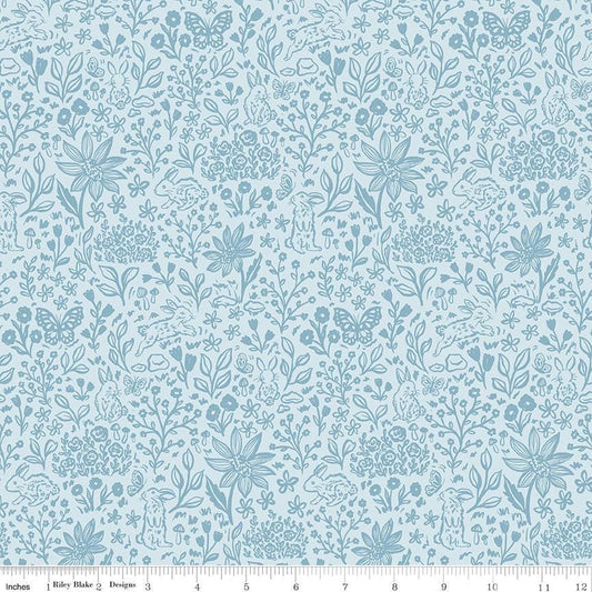 Sweet Cotton Tales-Trailing Blossoms by Cayla Naylor-C17311-BLUE- Riley Blake- Cotton Quilting Fabric- Lane to Grace