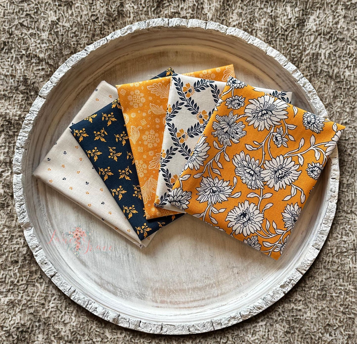 Cheddar at Twilight- Fat Quarter Bundle 5PC- Riley Blake- Quilting Cotton- Lane to Grace