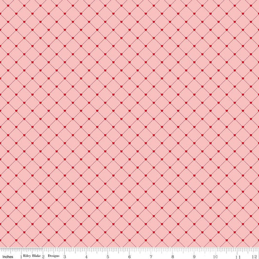 Letters to Cupid- Crisscross by My Mind's Eye- C16986-PINK- Riley Blake-Cotton Quilting Fabric- Lane to Grace