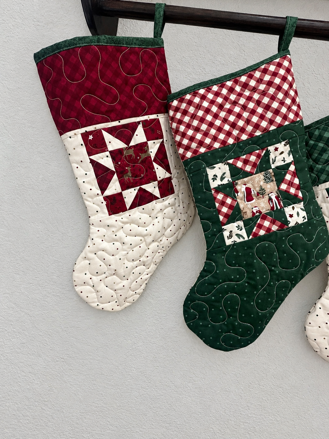 Handmade Quilted Christmas Stocking: Christmas Time Stockings