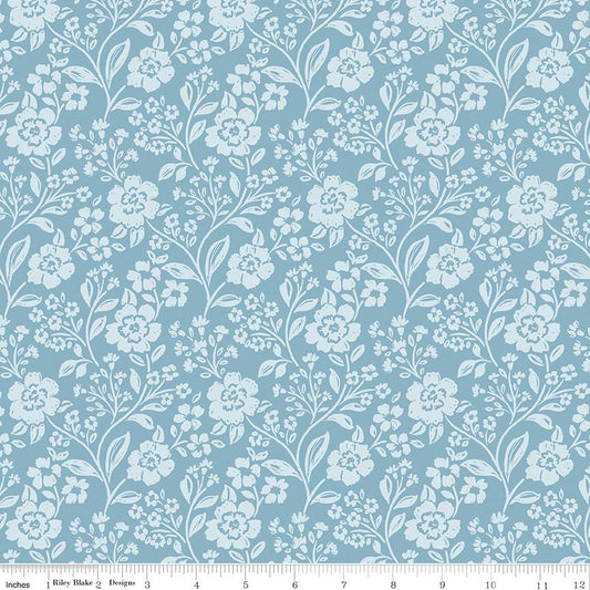 Sweet Cotton Tales-Trailing Blossoms by Cayla Naylor-C17311-BLUE- Riley Blake- Cotton Quilting Fabric- Lane to Grace