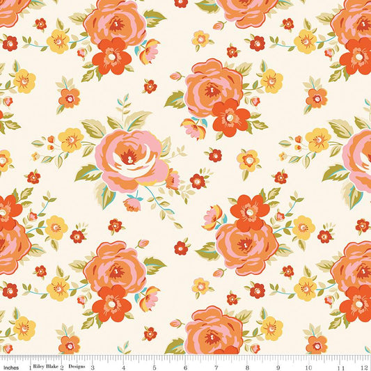 Peach Cobbler by Lily Ashbury-C17420-Cream- Riley Blake- Cotton Quilting Fabric- Lane to Grace