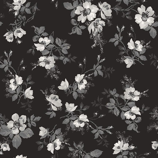 Ink & Ivory- Floral MAIN by RBD- C16910-INK- Riley Blake- Cotton Quilting Fabric- Lane to Grace