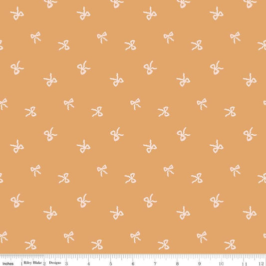 Sweet Cotton Tales- Twirls & Ties by Cayla Naylor- C17314-APRICOT- Riley Blake- Cotton Quilting Fabric- Lane to Grace