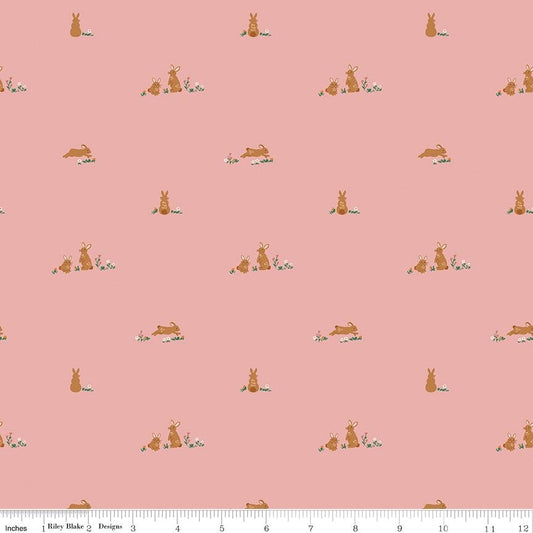 Sweet Cotton Tales- Flopsy Fields by Cayla Naylor-C17312-PINK- Riley Blake- Cotton Quilting Fabric- Lane to Grace