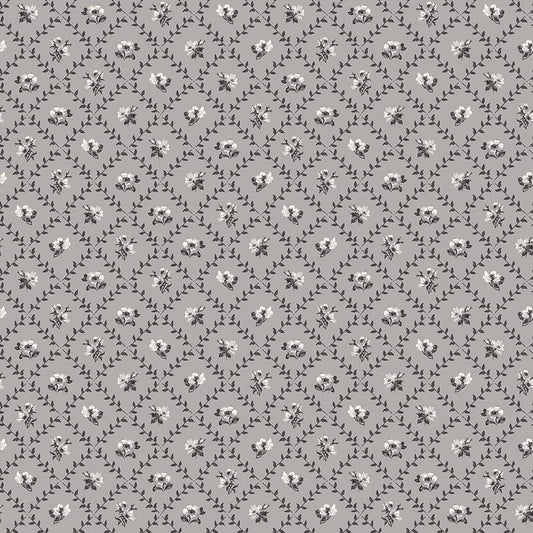 Ink & Ivory- Flower Trellis by RBD- C16912-GRAY- Riley Blake- Cotton Quilting Fabric- Lane to Grace