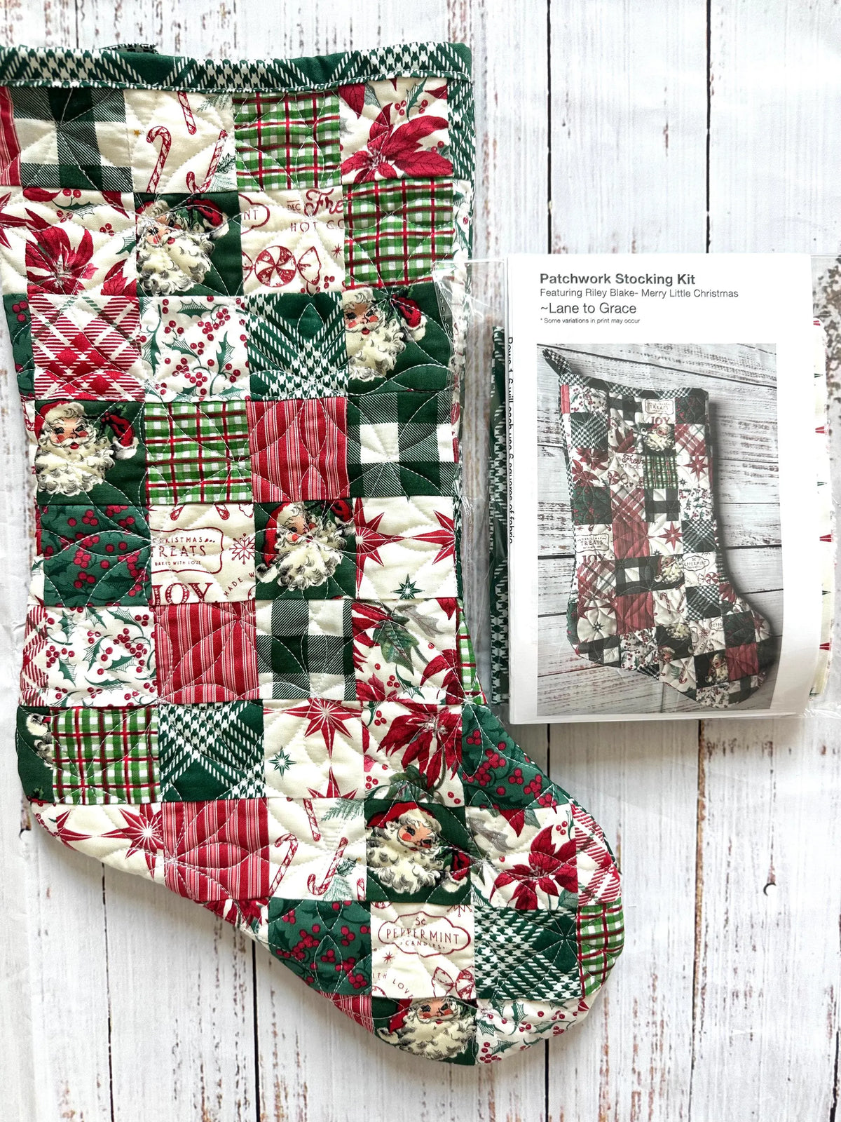 Patchwork Christmas Stocking Quilt Kit – Riley Blake, Merry Little Christmas