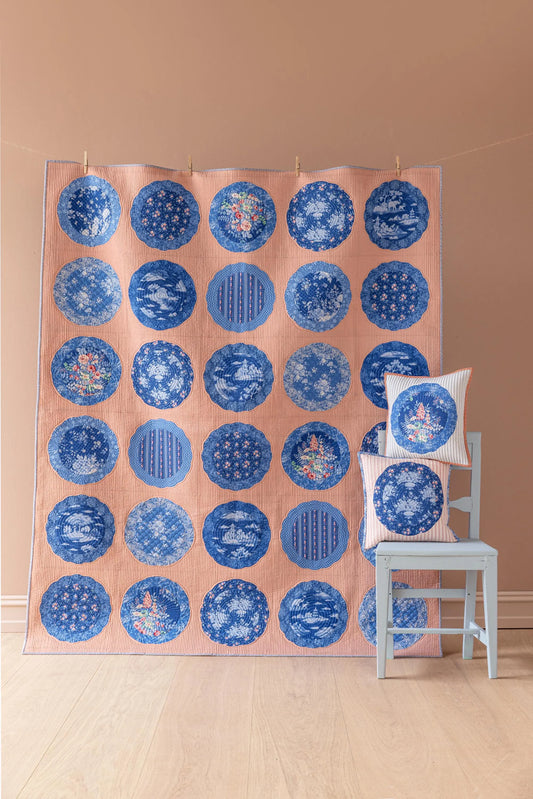 Something Blue Plates Quilt Kit- Dusty Peach- Tilda-
