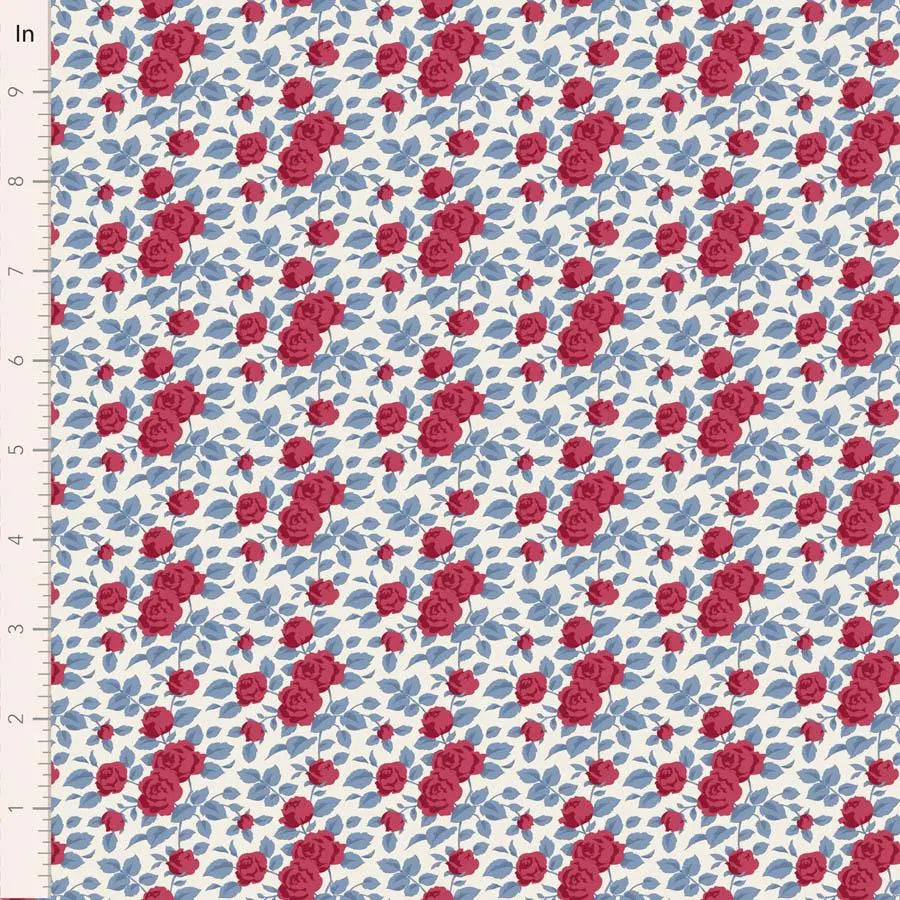 PREORDER Village Life- Margot- Tilda- 100694- Burgundy- Cotton Quilting Fabric- Lane to Grace- Ships OCT 2026