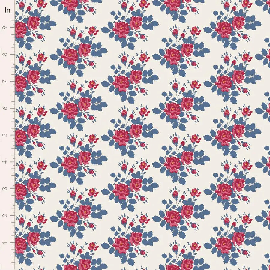 PREORDER Village Life- Myrtle- Tilda- 100698- Blue- Cotton Quilting Fabric- Lane to Grace- Ships OCT 2026