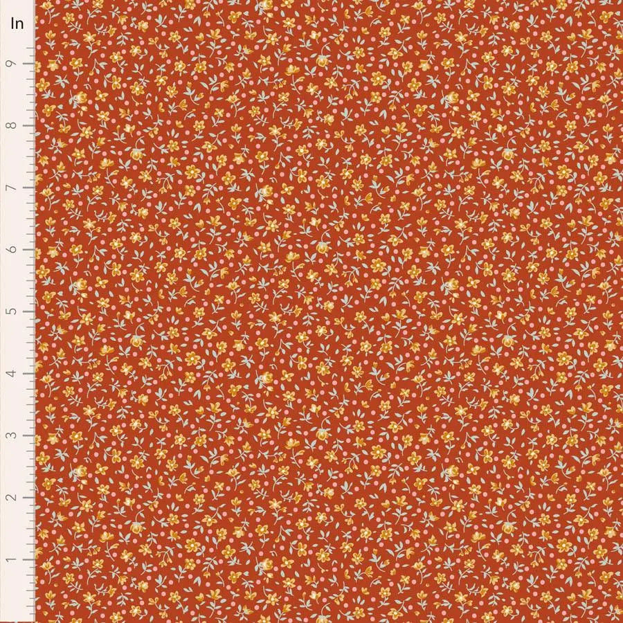 PREORDER Village Life Blenders- Mae- Tilda- 110176- Rust- Cotton Quilting Fabric- Lane to Grace- Ships OCT 2026