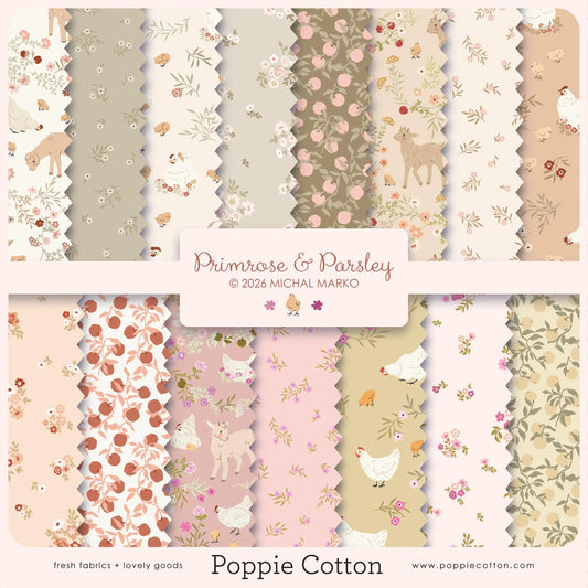 Primrose and Parsley- Fat Quarter Bundle (15pc)- Poppie Cotton