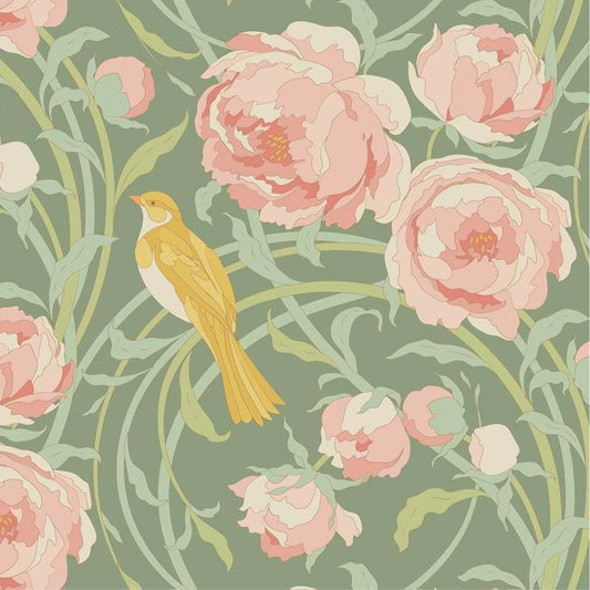 Songbird Collection- Cora- Tilda- 100647-Sage- Cotton Quilting Fabric- Lane to Grace