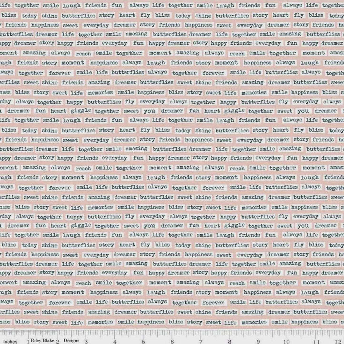 Vintage Charm- Words by Dani Mogstad for Riley Blake Designs C15276-BLUSH- Quilting Cotton Fabric