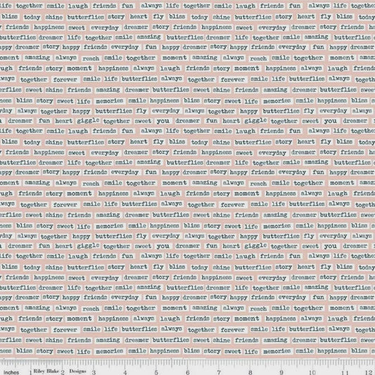Vintage Charm- Words by Dani Mogstad for Riley Blake Designs C15276-BLUSH- Quilting Cotton Fabric