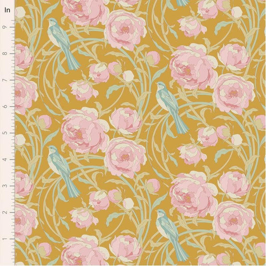 Songbird Collection- Cora- Tilda- 100657-Mustard- Cotton Quilting Fabric- Lane to Grace