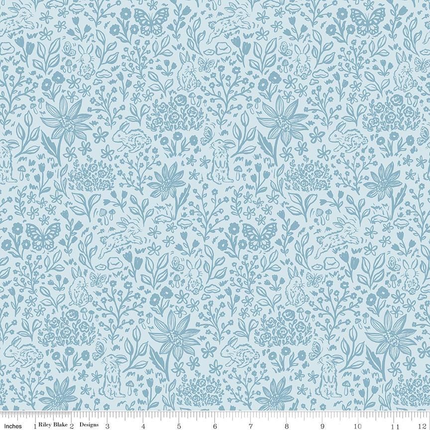 Sweet Cotton Tales-Trailing Blossoms by Cayla Naylor-C17311-BLUE- Riley Blake- Cotton Quilting Fabric- Lane to Grace