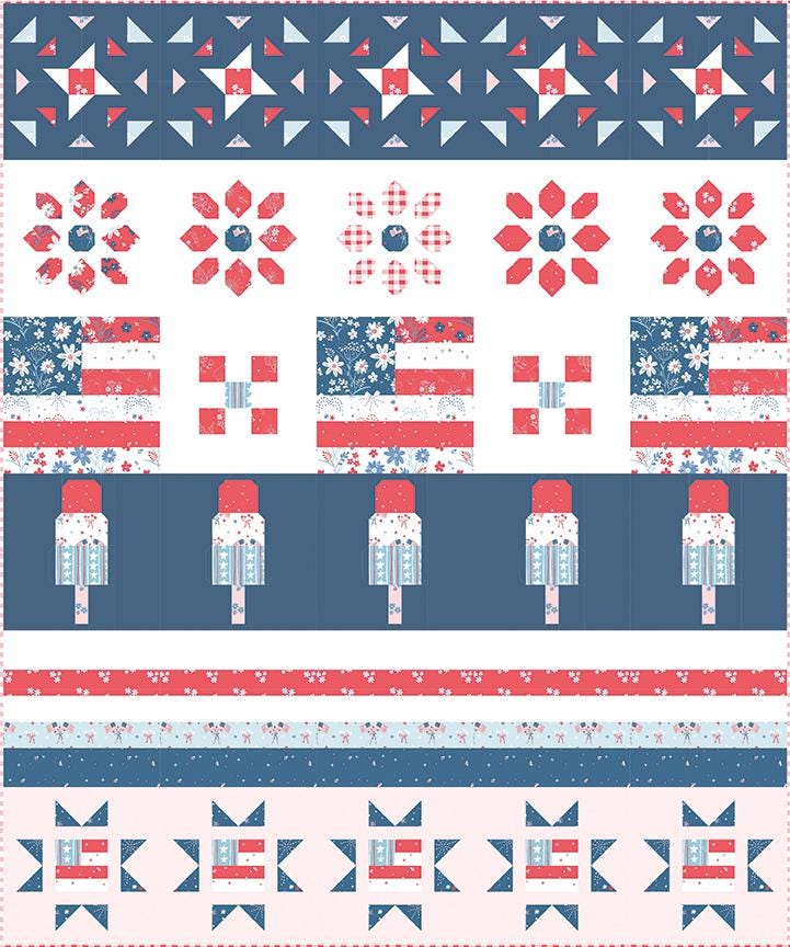 Firework Fields by Gracey Larson- 17580-Red- Riley Blake- Cotton Quilting Fabric- Lane to Grace