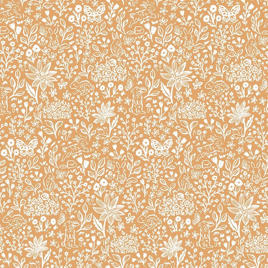 Sweet Cotton Tales-Bunny Meadows by Cayla Naylor-C17313-APRICOT- Riley Blake- Cotton Quilting Fabric- Lane to Grace