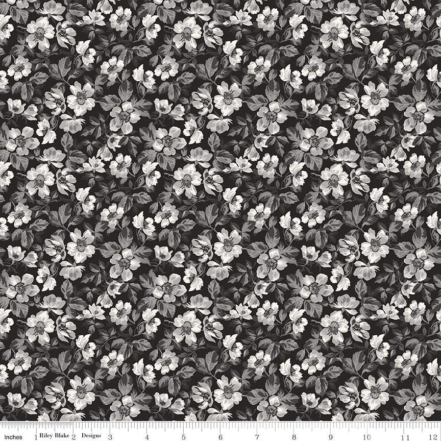 Ink & Ivory- Ink Floral by RBD- C16911-INK- Riley Blake- Cotton Quilting Fabric- Lane to Grace