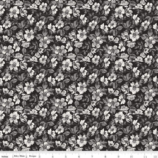 Ink & Ivory- Ink Floral by RBD- C16911-INK- Riley Blake- Cotton Quilting Fabric- Lane to Grace