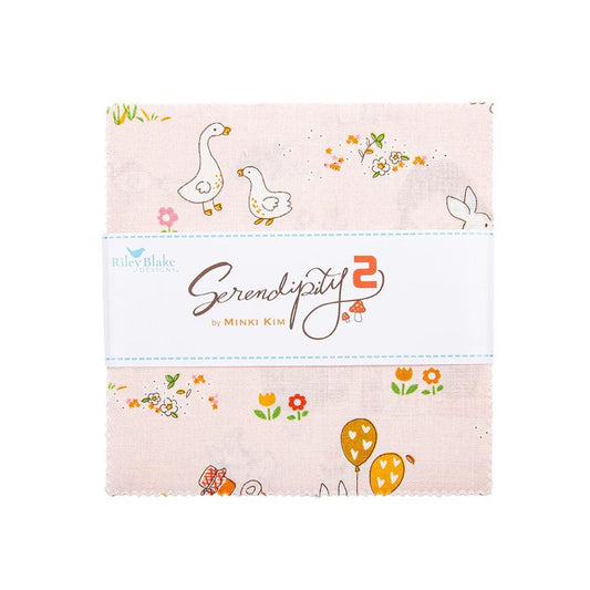 Serendipity2- 5" Stacker – 42 PC(Charm Pack) by Minki Kim- 5-17300-42- Riley Blake- Cotton Quilting Fabric- Lane to Grace