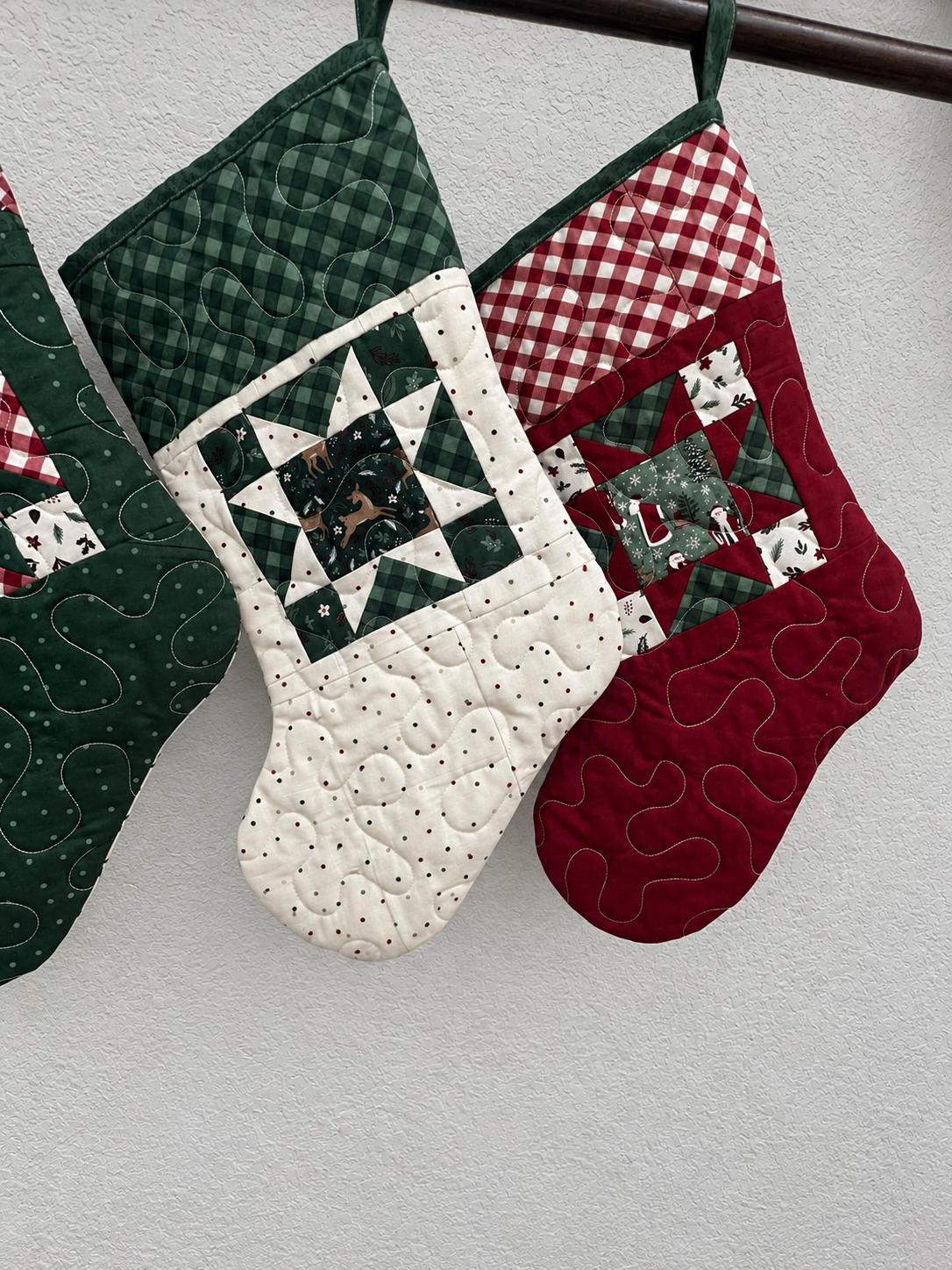 Handmade Quilted Christmas Stocking: Christmas Time Stockings