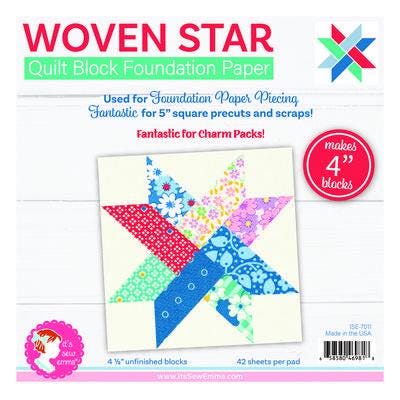 Woven Star Quilt Block Foundation Paper- It's Sew Emma-ISE7011-Lane to Grace