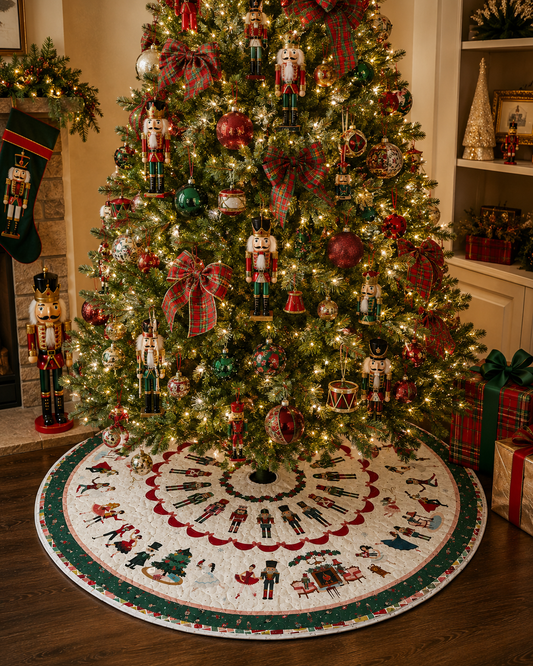 Nutcracker Quilted Christmas Tree Skirt