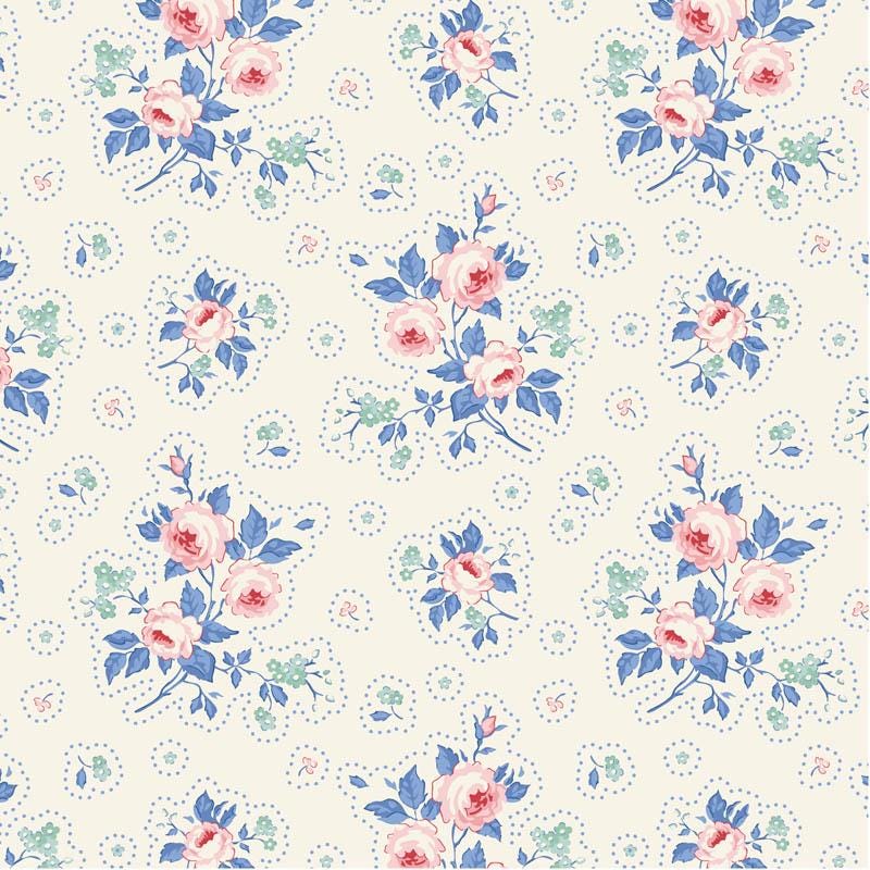 PRE-ORDER- Something Blue- Tilda- 100669- First Kiss- Cream - Cotton Quilting Fabric- Lane to Grace- Ships June 2026