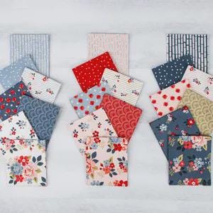 Vintage Charm-Floral Stripe- C15274-BLUSH-Riley Blake-Cotton Quilting Fabric - Lane to Grace