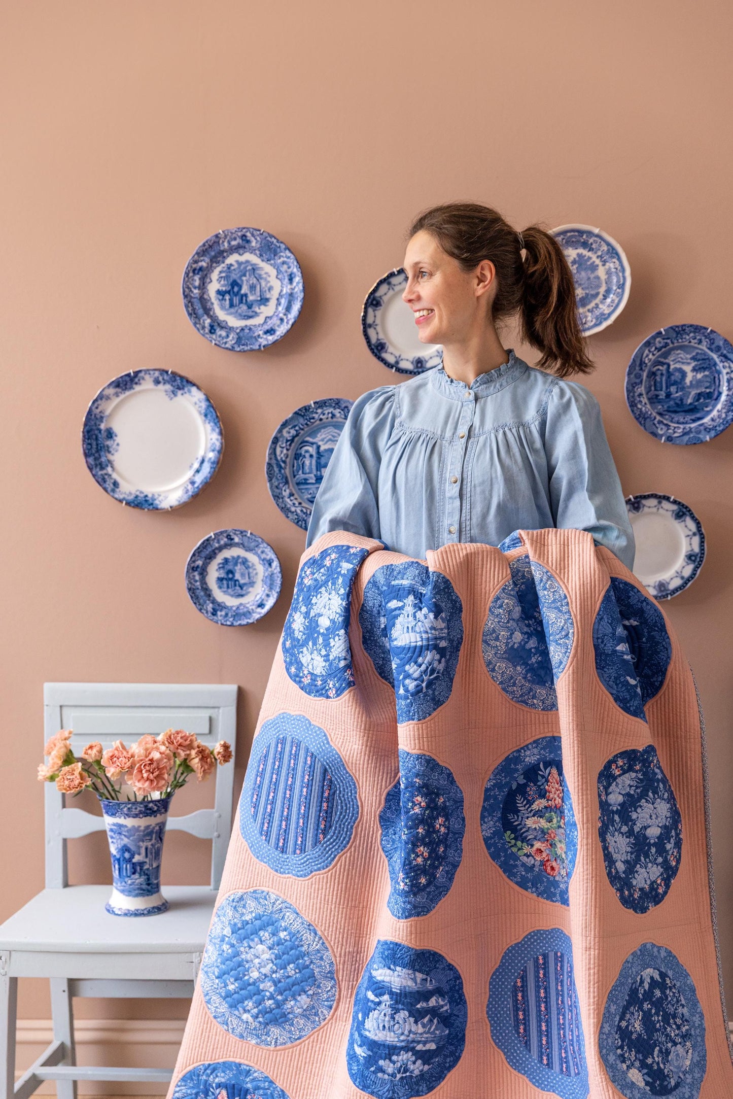 PRE-ORDER- Something Blue- Tilda- 100674- Carol- Cornflower - Cotton Quilting Fabric- Lane to Grace- Ships June 2026