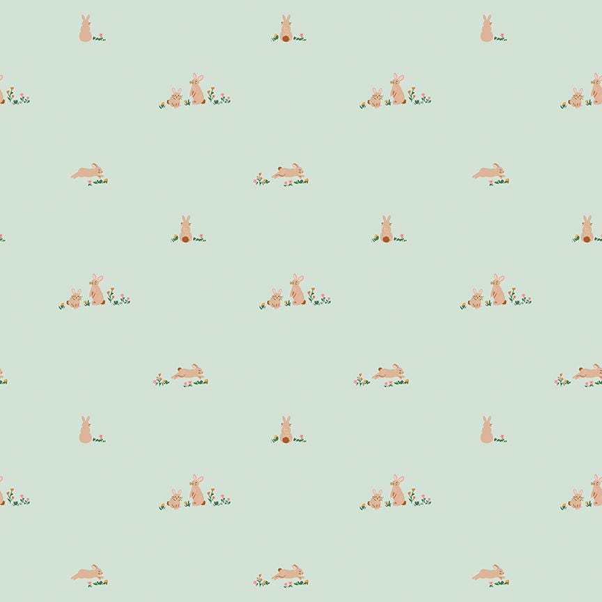 Sweet Cotton Tales- Flopsy Fields by Cayla Naylor-C17312-MINT- Riley Blake- Cotton Quilting Fabric- Lane to Grace
