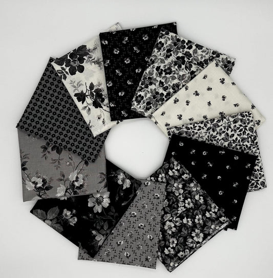 Ink & Ivory- 11 PC FQ Bundle - Riley Blake Designs- Cotton Quilting Fabric- Lane to Grace