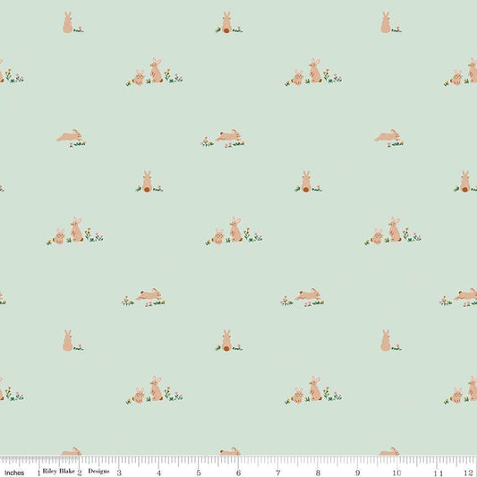 Sweet Cotton Tales- Flopsy Fields by Cayla Naylor-C17312-MINT- Riley Blake- Cotton Quilting Fabric- Lane to Grace
