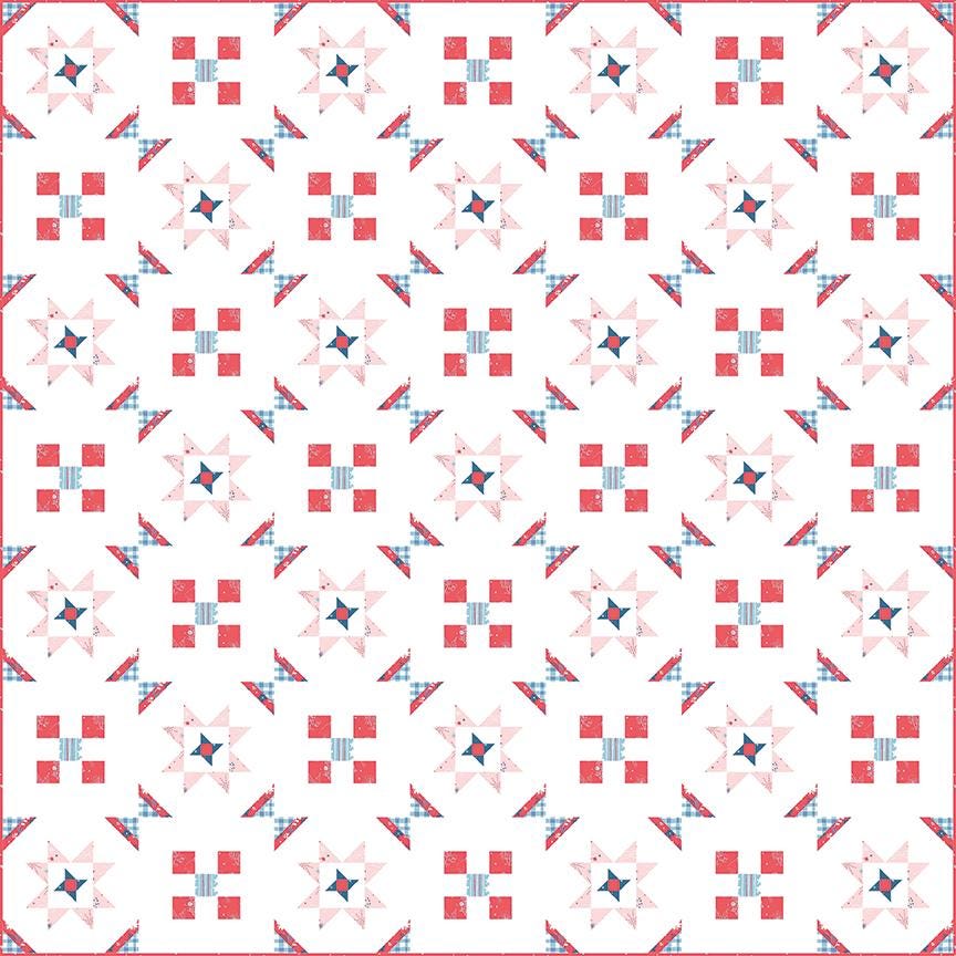 Firework Fields by Gracey Larson- 17587-Light Blue- Riley Blake- Cotton Quilting Fabric- Lane to Grace