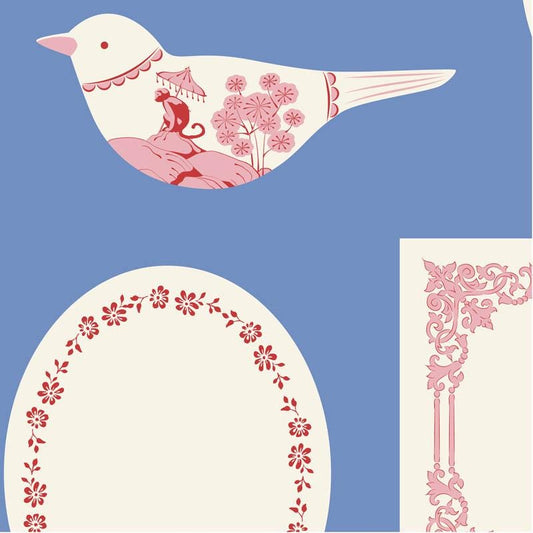 PRE-ORDER- Something Blue Blenders- Tilda- 110173- Labels and Ornaments- Blue - Cotton Quilting Fabric- Lane to Grace- Ships June 2026
