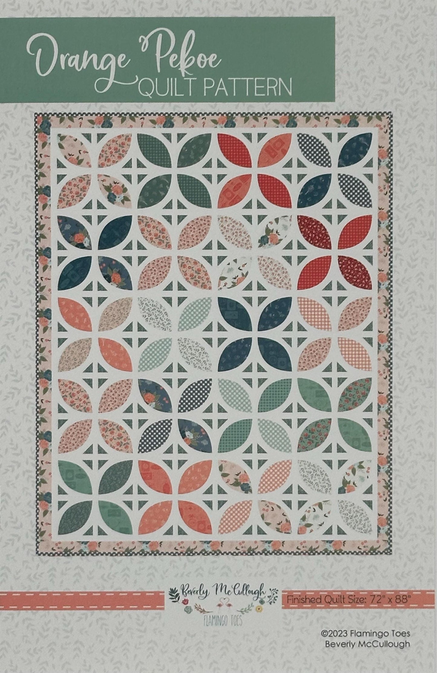 Orange Pekoe Paper Quilt Pattern by Beverly McCullough- P138 OrangePekoe- Lane to Grace