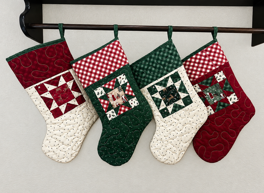 Handmade Quilted Christmas Stocking: Christmas Time Stockings