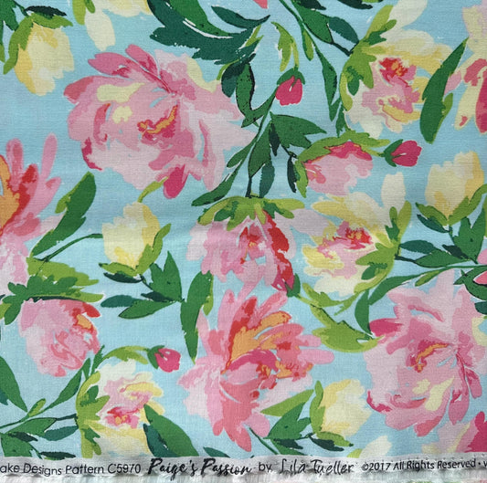 Paige's Passion by Lila Tueller- C5970-Blue- for Riley Blake-OOP-Quilting Cotton