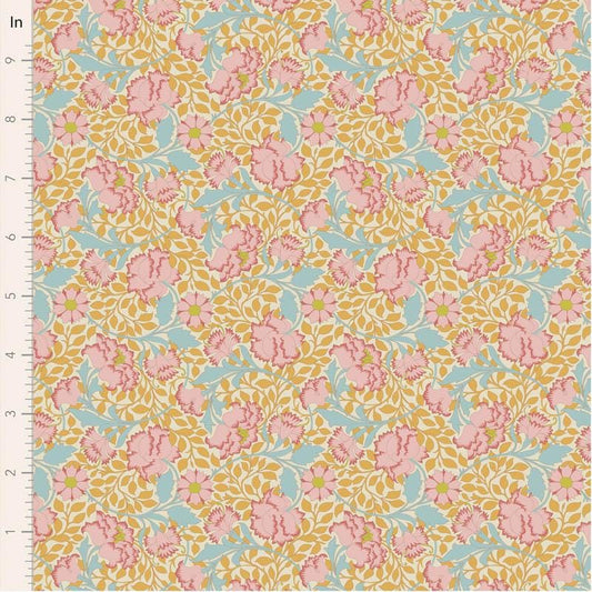 Songbird Collection- Flora- Tilda- 100658-Mustard- Cotton Quilting Fabric- Lane to Grace