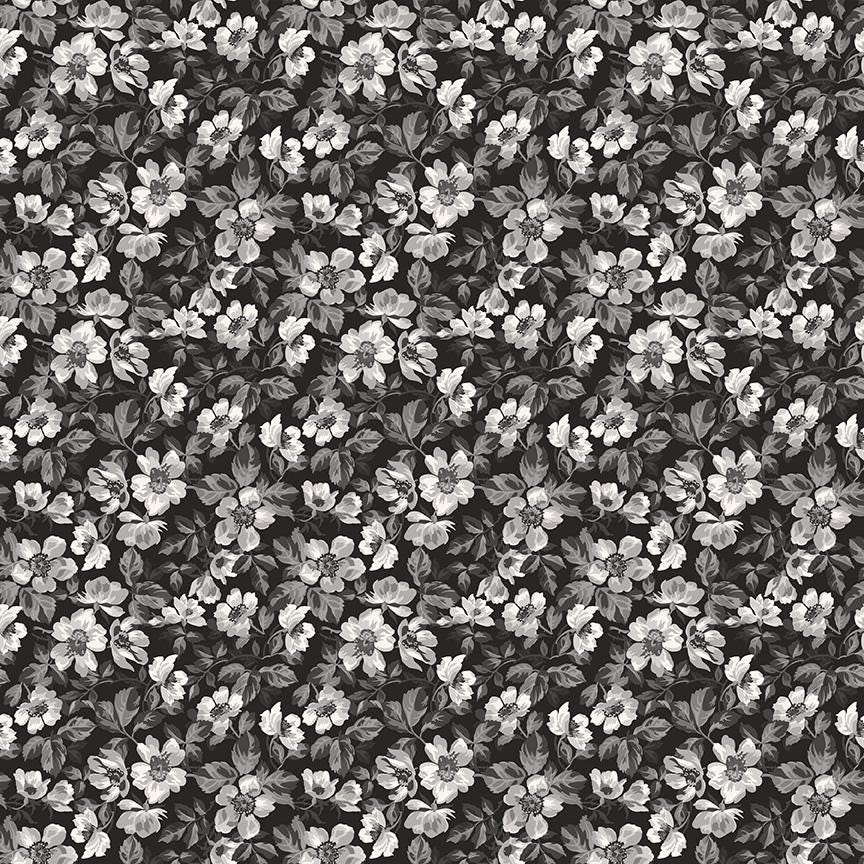 Ink & Ivory- Ink Floral by RBD- C16911-INK- Riley Blake- Cotton Quilting Fabric- Lane to Grace