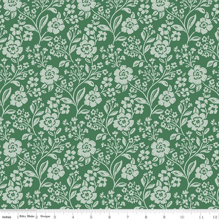 Sweet Cotton Tales-Trailing Blossoms by Cayla Naylor-C17311-GREEN- Riley Blake- Cotton Quilting Fabric- Lane to Grace
