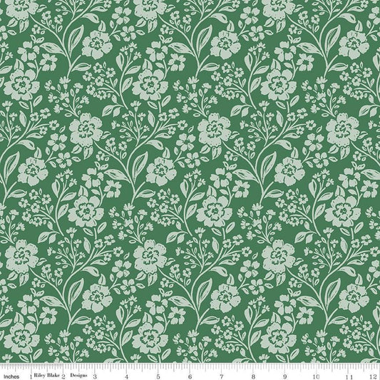 Sweet Cotton Tales-Trailing Blossoms by Cayla Naylor-C17311-GREEN- Riley Blake- Cotton Quilting Fabric- Lane to Grace