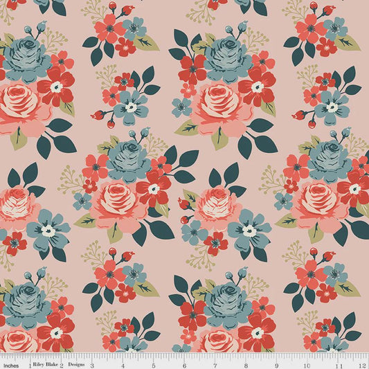 Vintage Charm-Floral- C15270-BLUSH-Riley Blake-Cotton Quilting Fabric - Lane to Grace