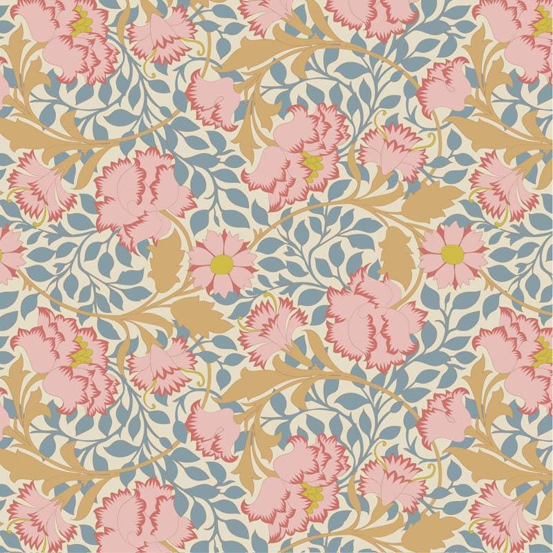 Songbird Collection- Flora- Tilda- 100654-Blue- Cotton Quilting Fabric- Lane to Grace