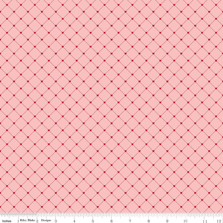 Letters to Cupid- Crisscross by My Mind's Eye- C16986-PINK- Riley Blake-Cotton Quilting Fabric- Lane to Grace