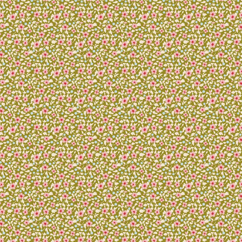 Brie Basics- Tilda- 130121- Green-Cotton Quilting Fabric- Lane to Grace