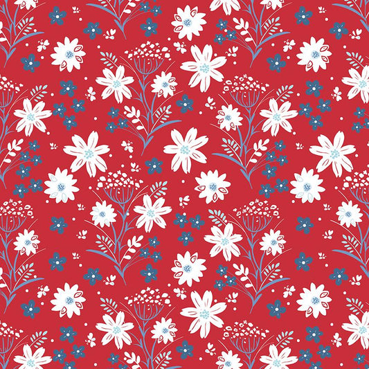 Firework Fields by Gracey Larson- 17580-Red- Riley Blake- Cotton Quilting Fabric- Lane to Grace